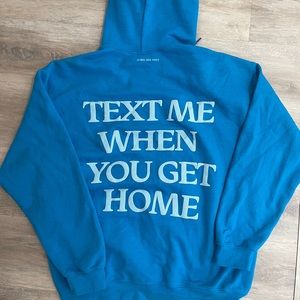 LONELY GHOST text me when you get home blue hoodie